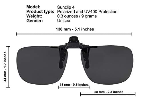 Success Eyewear Clip On Sunglasses Flip Up Polarized Sunglasses Clip onto Eyeglasses Over Prescription Glasses Case Included