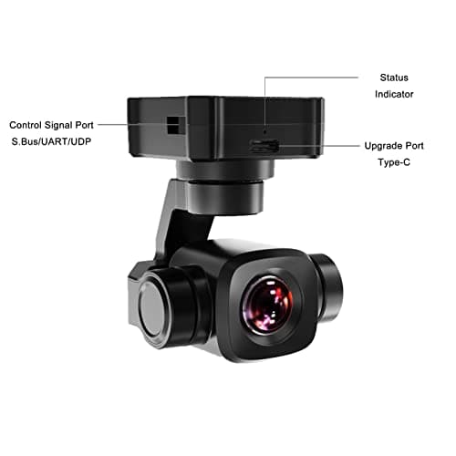 SoloGood FPV Camera SIYI A8 Mini Gimbal Camera 4K 8mp HD 6X Digital Zoom with AI Smart Identify and Tracking HDR Starlight Night Vision for UGV USV RC Plane FPV Drones Robot