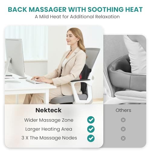 Shiatsu Heated Electric Kneading Foot Massager Machine for Plantar Fasciitis, Built-in Infrared Heat Function and Power Cord Nekteck Foot Massager with Heat, HSA Eligible FSA Massage Tools Gifts B06WGP2CVL