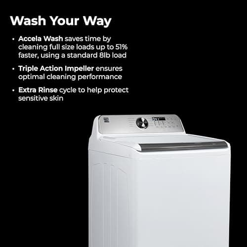 Kenmore 4.5 cu. ft. Top Load Washer with Triple Action Impeller for Tough Dirt & Stains - Reduce Laundry Time with Accela Wash & Express Wash - LED - White