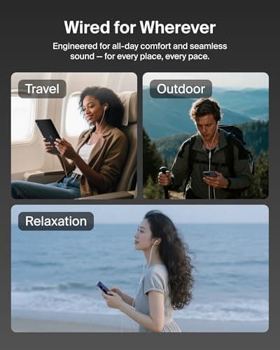 Belkin SoundForm Active Noise Cancelling Earbuds Wired with USB C Connector, IPX5-Rated, in-Ear Earphones w/Microphone for iPhone 17/16/15, iPad mini, Galaxy S25, Google Pixel 10, & More - White