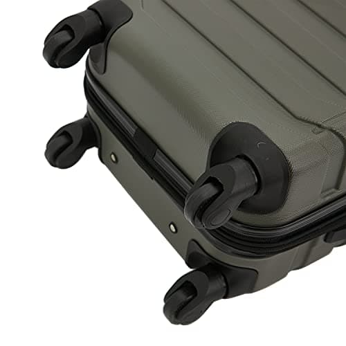 Wrangler 4 Piece Miami Luggage and Packing Cubes Set, Olive Green