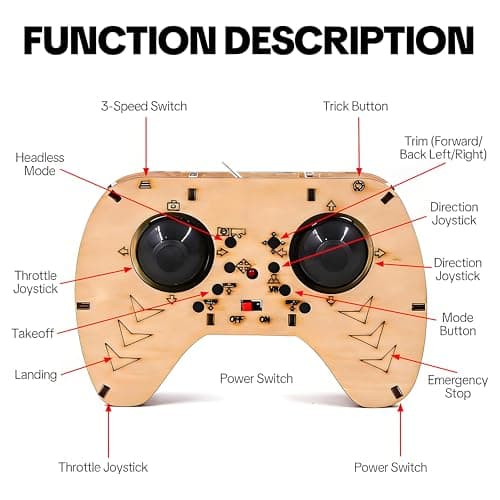 DIY Wooden Drone Model Kit,DIY Wooden RC DroneKit,WoodenBuilding Blocks Flying Toys Assembled Kit,Remote Control Aircraft Training RC DroneQuadcopter,Beginner-Friendly Mini Drone