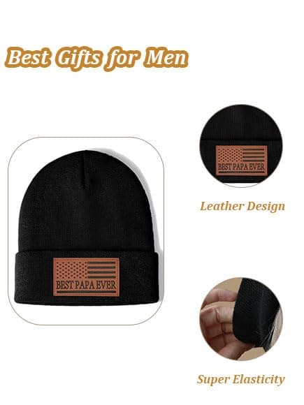 Mens American Flag Beanie Hat Best Dad Brother Papa Husband Ever Gifts Christmas Stocking Stuffers from Son Daughter Sister B0DLMRLLH1