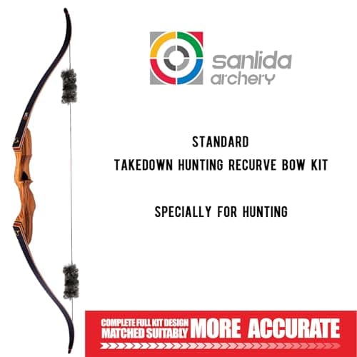 Sanlida Eagle X9 New 58" RTH Standard Recurve Bow and Arrow Set for Adults and Hunters, Wooden Takedown Recurve Bow Package for Outdoor and Practice 25-60 Lbs