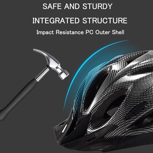 Adult Cycling Bike Helmet, Lightweight and Adjustable with Pads&Visor for Men and Women,Premium Quality Airflow Unisex Bike Helmet,Suggested Fit 58-61 cm