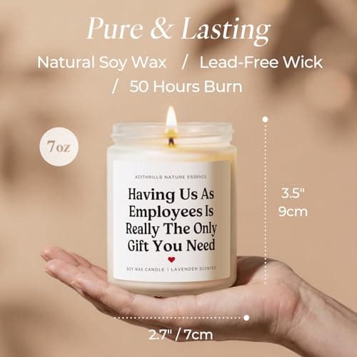 Boss Day Gifts for Women, Clean Burn, Boss Lady Gifts for Women, Non Toxic, Soy Wax Bosses Day Gifts for Women Men - 7 Oz Lavender Scented Candle B0G1M9GPNW