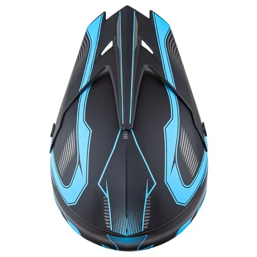 CARTMAN Adult Dirt Bike Helmets Motocross ATV Dirtbike Offroad Full Face Motorcycle Helmet, DOT Approved Matte Black and Blue