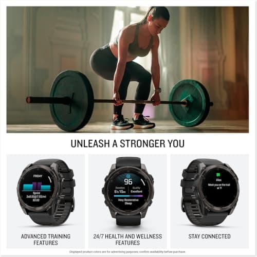 Garmin fēnix® 8 – 51 mm, AMOLED, Sapphire, Premium Multisport GPS Smartwatch, Long-Lasting Battery Life, Dive-Rated, Built-in LED Flashlight, Carbon Gray DLC Titanium with Pebble Gray Band