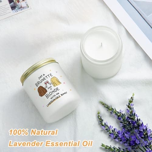 Lacrima Birthday Gifts for Women Best Friend Friendship, Lavender Candle B0FQW36GDM