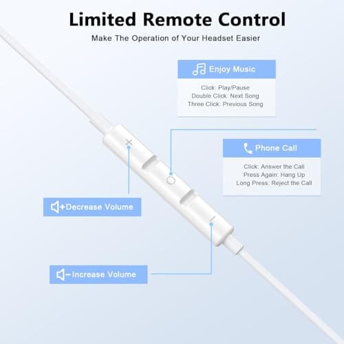 2 Pack USB C Headphones for iPhone 16 17, USB Type C Earbuds Wired in-Ear Earphones with Mic & Volume Control Compatible for iPhone 17 16 16 Pro Max,15 Pro/Pro Max, iPad Pro,Samsung Galaxy S25