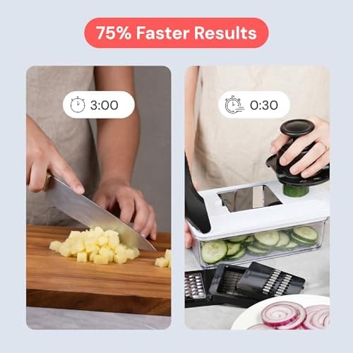 Multi-Blade Veggie Slicer, 5-Cup Container Food Chopper, Julienne Grater Dicer, Dishwasher Safe Kitchen Gadgets & Essentials Fullstar Pro Core Vegetable Chopper & Mandoline Slicer, 6-in-1 Kitchen Tool B0BHSXFTGH