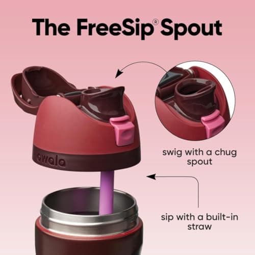 Owala FreeSip Stainless Steel Water Bottle 24 oz Black Cherry B0FJN3BTPV