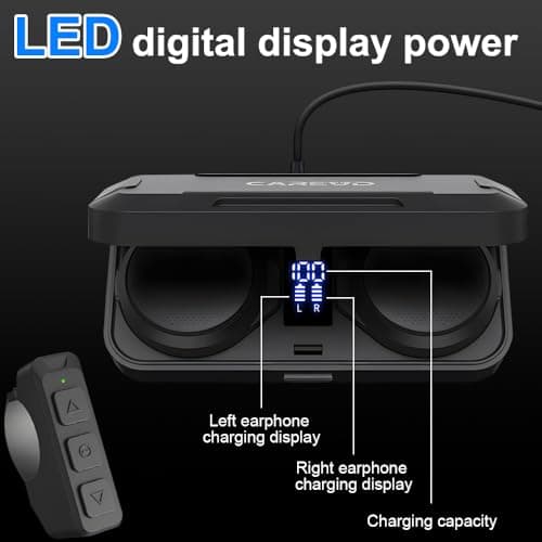 OBEST Motorcycle Helmet Bluetooth Headset,Motorcycle Bluetooth Helmet Speaker,Wireless Installation with Remote Control,BT5.3 Noise Cancellation 1900mAh Battery 50+ Hours Work Time for Skiing Riding