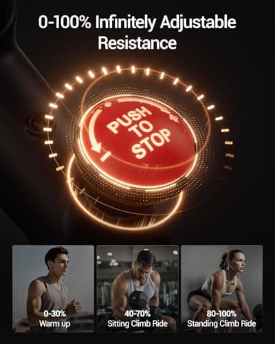 CURSOR FITNESS Exercise Bike, Brake Pad Stationary Bike for Home with Exclusive App, Stationary Bikes for Home with 300 lb Weight, Indoor Cycling Spin Bike Workout Bike with Extra Comfort Seat