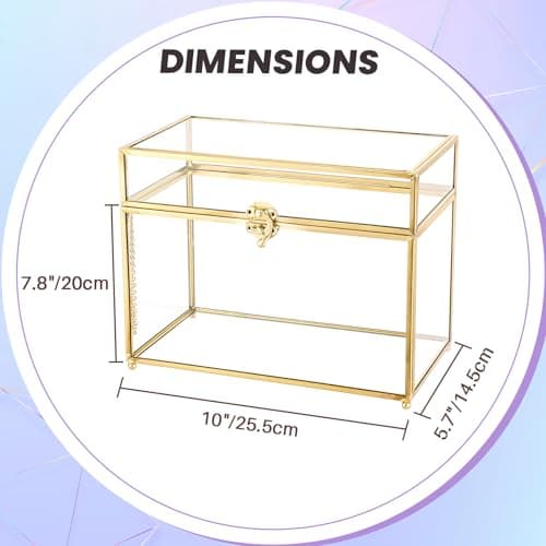 MAOPINER Single Automatic Watch Winder with Japanese Mabuchi Quiet Motor & 10 x 5.7 x 7.8 inch Vintage Gold Glass Jewelry Box