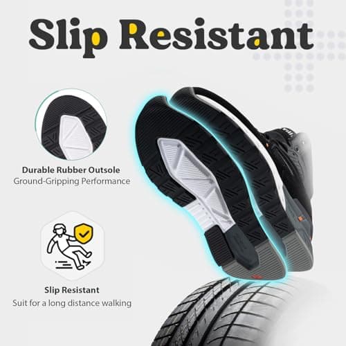 FitVille Extra Wide Walking Shoes for Men Wide Width Sneakers for Flat Feet Heel Pain Relief - Rebound Core