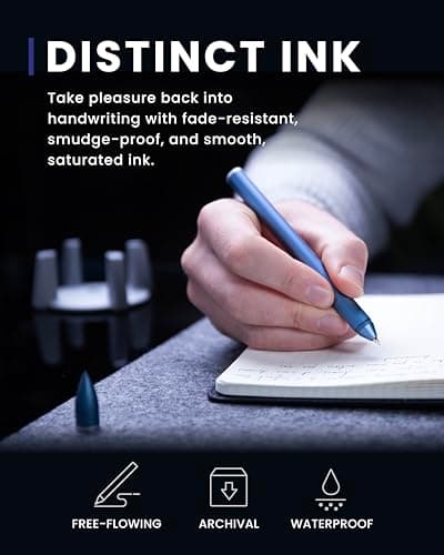 Vertically Standing Executive Ballpoint Pen with Top Grade Free-Flowing Ink Refill, Metal Made, Unique Gifts, Men Gifts Ideas novium Hoverpen - Luxury Pen for Men & Women, Midnight Blue B08VHS748C