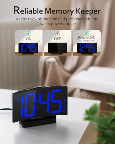 GOLOZA Upgraded Digital Alarm Clock for Bedrooms, Digital Clock with Customizable Night Mode, 5 Levels Brightness+Off, 2 Volume, 3 Alarm Tones, Snooze, USB Charging Port, Power-Off Memory, 12/24H/DST
