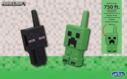 Minecraft Walkie Talkies for Kids, Static Free and Extended Range Indoor and Outdoor Toys for Kids (Minecraft)