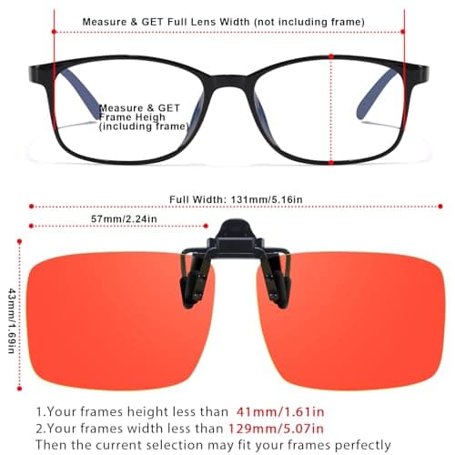 VIEWBETTER 3 Pack Clip On Blue Light Blocking Glasses for Eyes Strain/Light-Sensitive Flip Up Computer Gaming Glasses