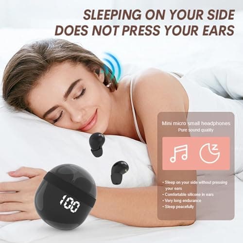 Yihou Invisible Small Mini Sleep Earbuds Headphones Wireless Bluetooth Comfortable Tiny Sleeping Smallest Low Profile Micro Discreet Hidden Kids Earbuds Ear Buds for Small Ear Canals Women Work
