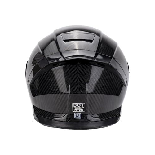 Carbon Fiber Full Face Motorcycle Helmets with Spoiler Sport Touring Street Motorcycle Helmet - Bluetooth Ready Speaker Pockets