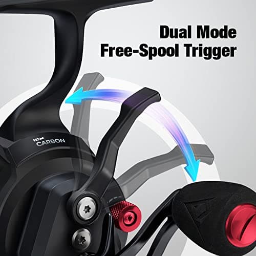 Piscifun ICX Carbon Ice Fishing Reel, Structure Upgrade Magnetic Drop System Inline Ice Fishing Reel, Free-Spool Bidirectional Lever, 3.2:1 High Speed, 8+1 Shielded BB, CNC-Machined Ice Reel