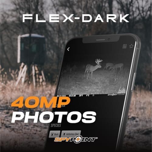 SPYPOINT Flex-Dark Twin Pack Cellular Trail Camera, 40MP Photos, 1080p Video + Sound, No-Glow Game Camera, Hunting Night Vision, Motion Activated,100ft Detection, No WiFi Needed Trail Cam