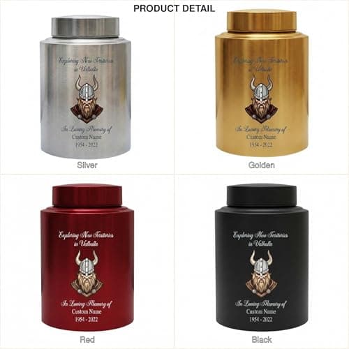 Personalized Valhalla Viking Nordic Runes Urn for Human Ashes, Exploring New Territories Norse Gift for Father Husband Brother, Memorial Keepsake Urn, Memorial Gift, in Loving Memory B0H1VSWJZL