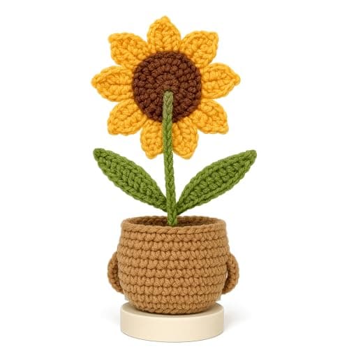 Teacher Gifts for Women, Teacher Gifts for Teachers Appreciation Week, End of Year, Birthday, Back to School - Positive Crochet Sunflower Handmade, Teacher Crochet Gift