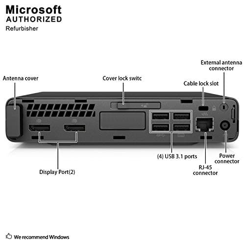 HP ProDesk 600 G3 Mini PC Desktop, Intel Core i5-6500T, 16GB RAM, 256GB PCIe Solid State Drive, USB-C, Windows 11 Professional (Renewed)