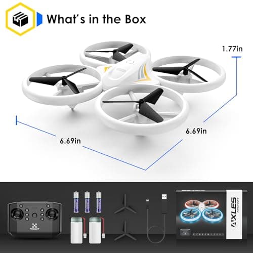 Drones for Kids, RC Drone with Cool Led Lights Mini Remote Control Beginner Drone Indoor Outdoor RC Quadcopter with 3D Flip and 2 Rechargeable Battery Flying Toys Gift for Boys Girls, White