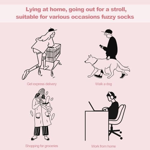 FilmHOO Fuzzy Socks for Women Cozy Fluffy Warm Socks Birthday Christmas Gifts for Women Mom Valentines Day Gifts for Her