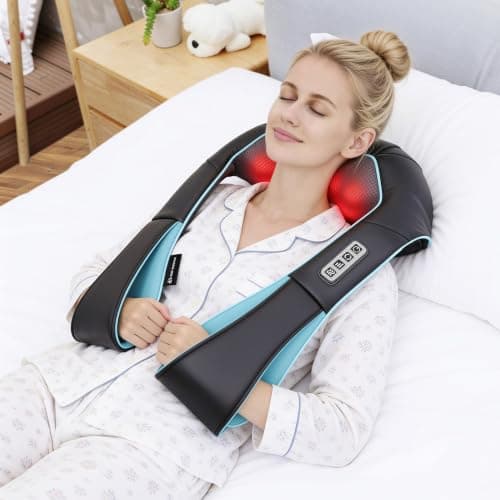 Mo Cuishle Shiatsu Back Shoulder and Neck Massager with Heat, Electric Deep Tissue 4D Kneading Massage, Best Gifts for Women Men Mom Dad, Fathers Day, Mothers Day, Christmas Gifts