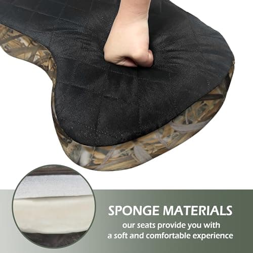 URMONA Portable Hunting Seat Cushion, 11.4 x 15.7 x 2.8in Thickening Lightweight Outdoor Cushion, Waterproof Sponge Dirty Proof Pad for Hunting, Camping, Stadium, Outdoor Sports, Fishing