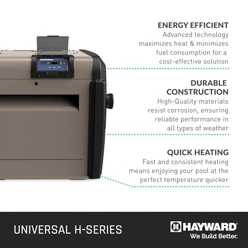 Hayward W3H250FDN Universal H-Series 250,000 BTU Natural Gas Pool and Spa Heater for In-Ground Pools and Spas