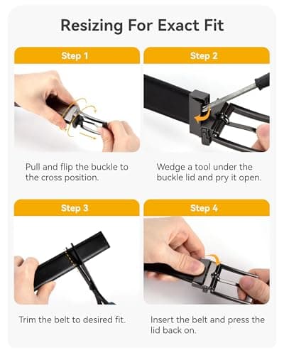 CHAOREN Reversible Belt Men 1 Piece - 1.25" Leather Dress Belt - Trim to Fit for Elegant Style