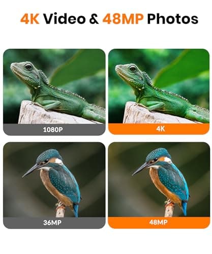 Trail Camera - 4K 48MP WiFi Game Camera with Night Vision, 0.05s Trigger Motion Activated Camera, IP66 Waterproof, 130 Wide-Angle Cell Phone App No Glow Infrared LEDs for Outdoor Wildlife