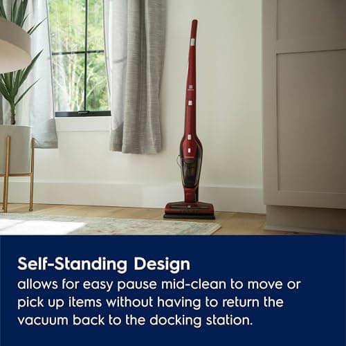 Electrolux Ergorapido Pet Cordless 2-in-1 Vacuum Cleaner with Motorized Pet Nozzle for Easy Pet Hair Removal, 48-Minute Run Time, 2 Power Modes, Chili Red