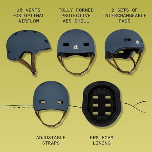 Retrospec Dakota Adult Bike Helmet for Men & Women - Multi-Sport Protection with ABS Shell, EPS Foam, 10 Vents & Removable Washable Padding for BMX, Skating, Scooter and Skate - Helmets for Adults