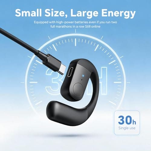 Xmenha Single Bluetooth Phone Earpiece Earbud One Ear Piece Open Ear Bud Air Bone Conduction Earbud Earless Out of Ear Headphones Bluetooth Wireless Headsets with Microphone Earhook for Work