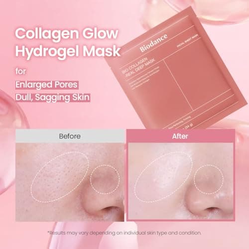 BIODANCE Bio-Collagen Real Deep Mask, Hydrating Overnight Hydrogel Face Mask, Pore Minimizing, Elasticity, Plumping, Travel Essentials & Self Care Gifts for Women, Korean Skin Care | 1.19oz(34g) x 4ea B0B2RM68G2
