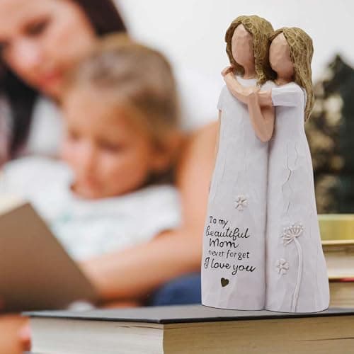 Birthday Gifts for Mom,Mother of The Bride Gift,Christmas Mothers Day,Mother Daughter Statue Mom Birthday Gifts from Daughter,Gifts for Mom Hand-Painted Figurines B0D9QCPWTW