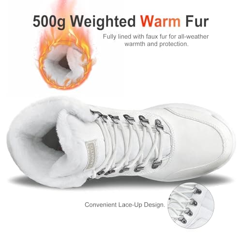 Dannto Women Winter Snow Boots Ladies Warm Fur Lined Ankle Booties Outdoor Water Resistant Furry Shoes