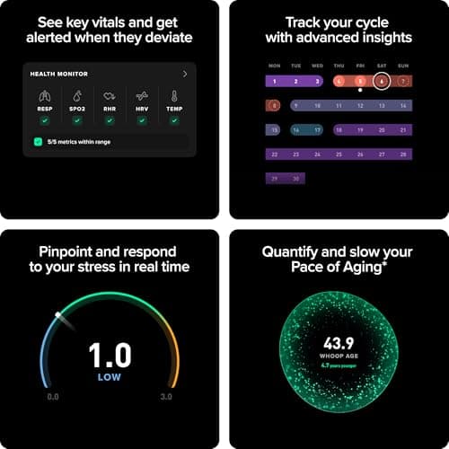 WHOOP 5.0/MG Activity Tracker - 12 Month Membership - Health and Fitness Wearable – 24/7 Activity and Sleep Tracker, Personalized Coaching, Menstrual Cycle Insights – 14+ Days Battery Life