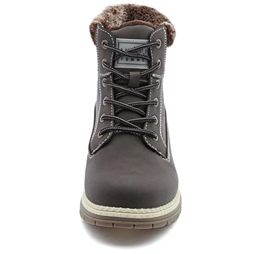 ANJOUFEMME Womens Hiking Snow Winter Boots - Waterproof Work Ankle Boots for Women Comfortable Warm Fur Boots for Backpacking Cycling