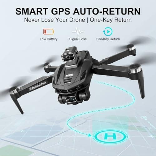 V168 Pro MAX GPS Drones with Camera for Adults 4K, RC Drone with 4.5" HD Screen on Controller, 60 Mins Flight, Long Range Transmission, 360° Obstacle Avoidance, Follow Me, Auto Return, Brushless Motor, QuickShots, Lightweight and Foldable Quadcopter for Beginner Toy Gifts
