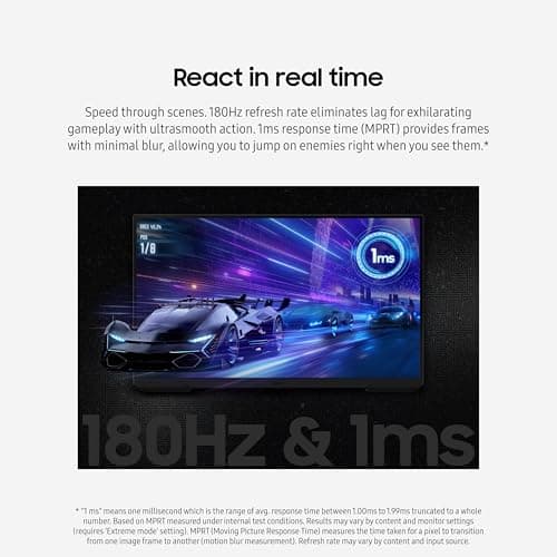 Samsung 27-Inch Odyssey G3 (G30D) Series FHD Gaming Monitor, 1ms, 180Hz, AMD FreeSync, Adjustable Stand, Black Equalizer, Virtual Aim Point, Eye Saver Mode, Flicker-Free, LS27DG302ENXZA