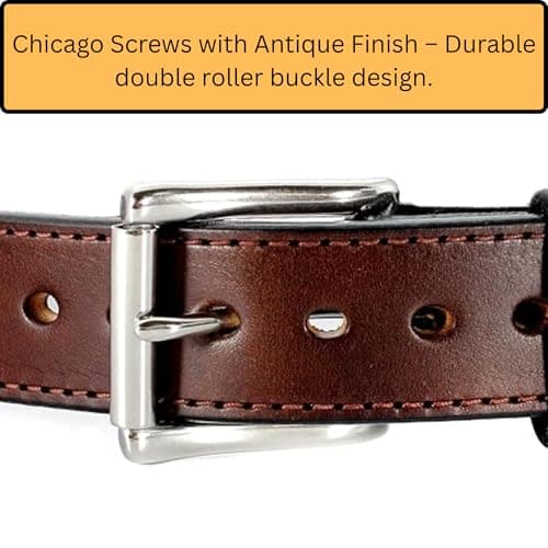 Daltech Force Steel Core Reinforced Leather Gun Belt - Thick Gun Belts for Concealed Carry CCW